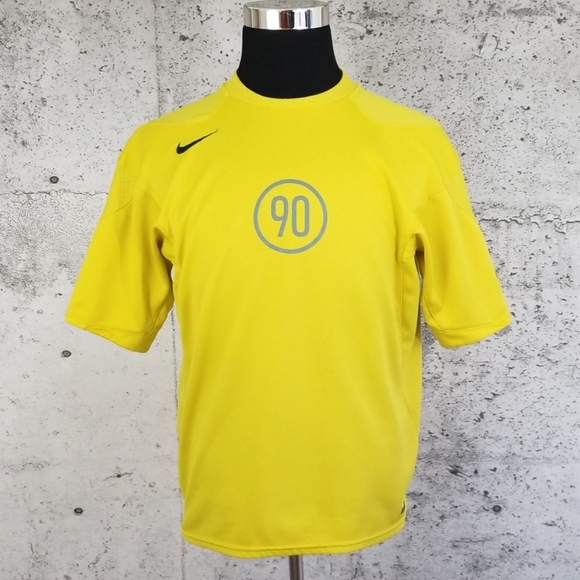 Nike | Shirts | Nike Full 9 Soccer Jersey Yellow Medium | Poshmark
